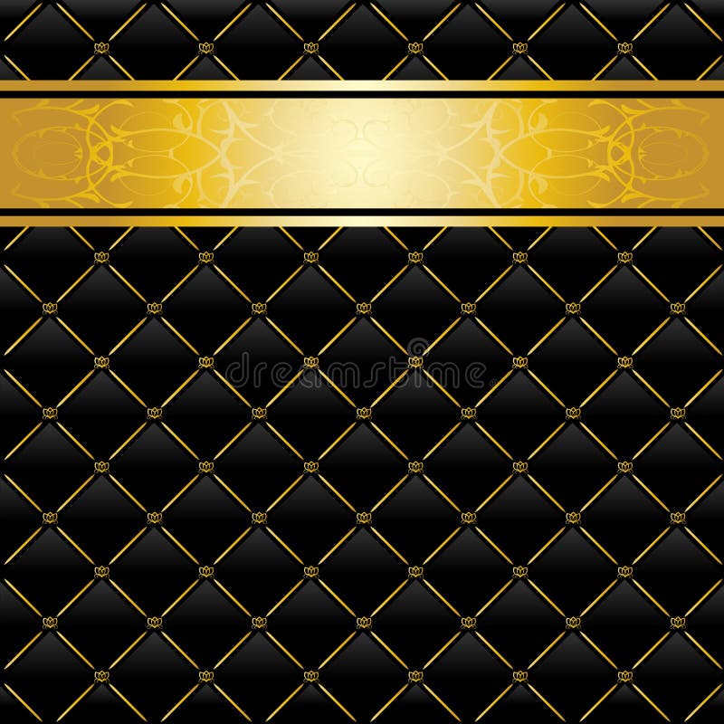 Fondo negro y dorado stock de ilustración
