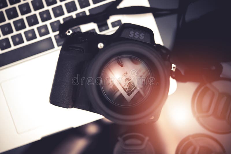 Negócio de Microstock de Fotografias foto de stock