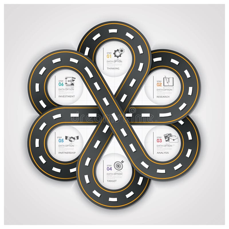 Negócio Infographic do sinal de tráfego da estrada e da rua com tecelagem de C