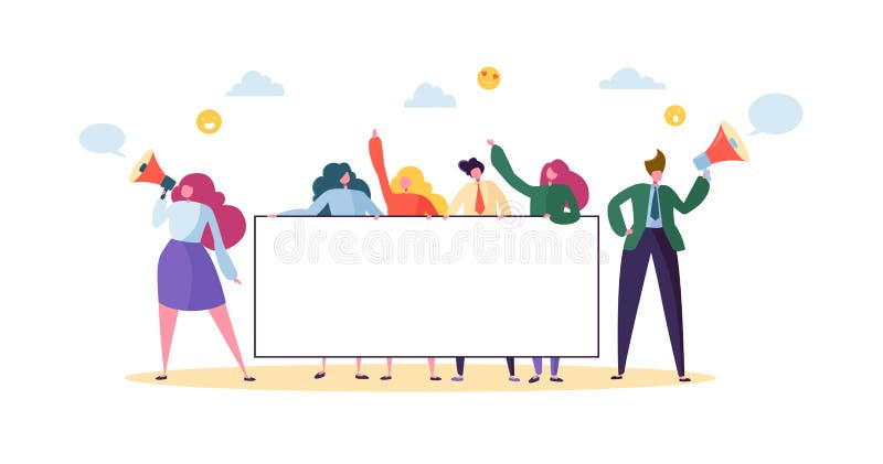 Negócio Team Holding Horizontal Empty Banner Povos felizes com quadro de avisos vazio Conceito da propaganda dos trabalhos de equ ilustração do vetor Negócio Team Holding Horizontal Empty Banner Povos felizes com quadro de avisos vazio Conceito da propaganda dos trabalhos de equ ilustração do vetor