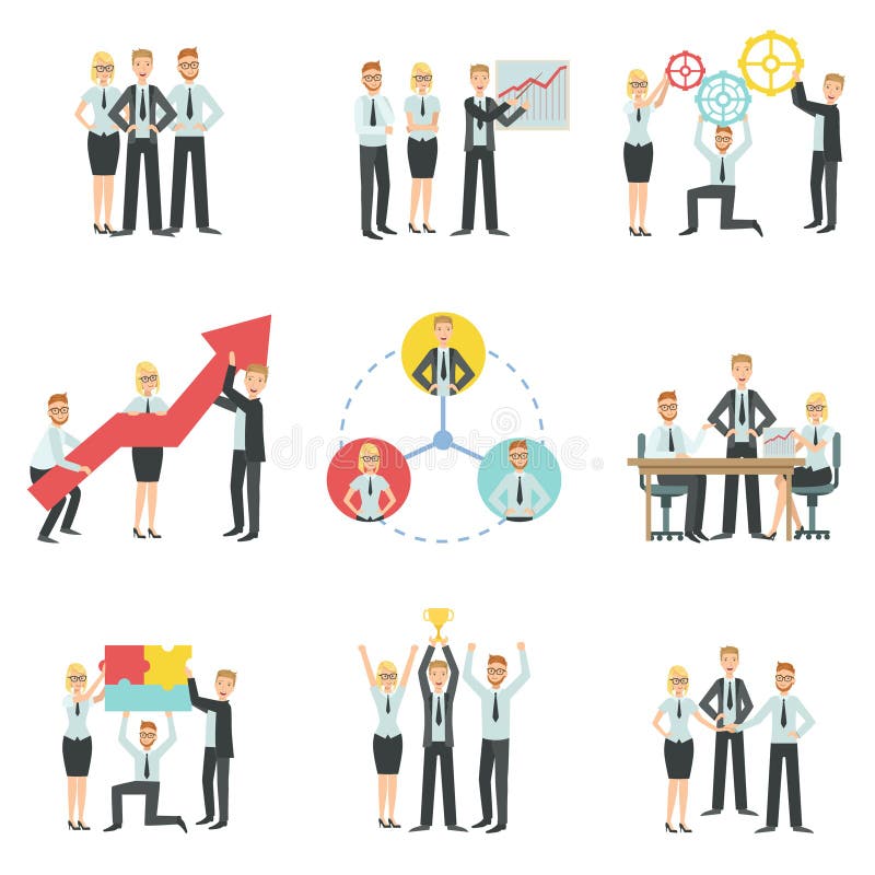 Negócio Team Working Together Achievement Process Infographic ilustração do vetor Negócio Team Working Together Achievement Process Infographic ilustração do vetor