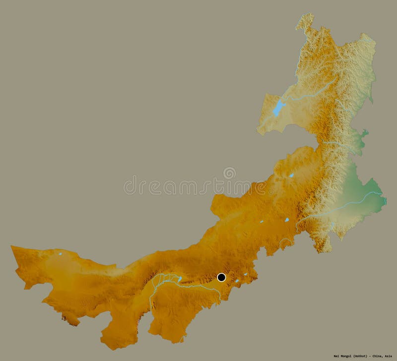 Nei Mongol, autonomous region of China, on solid. Relief vector illustration