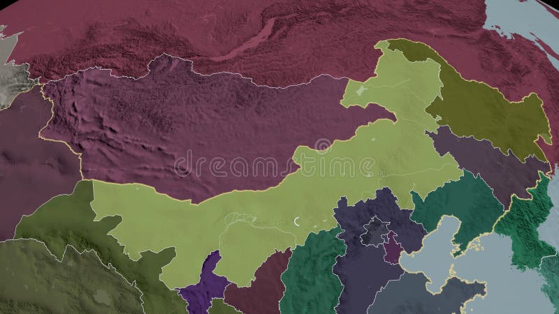 Nei Mongol, China - highlighted. Administrative royalty free illustration