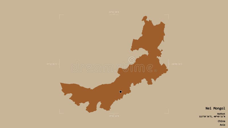 Nei Mongol - China. Bounding box. Pattern royalty free illustration