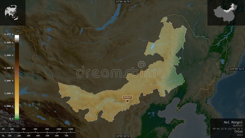 Nei Mongol, China - composition. Physical royalty free illustration