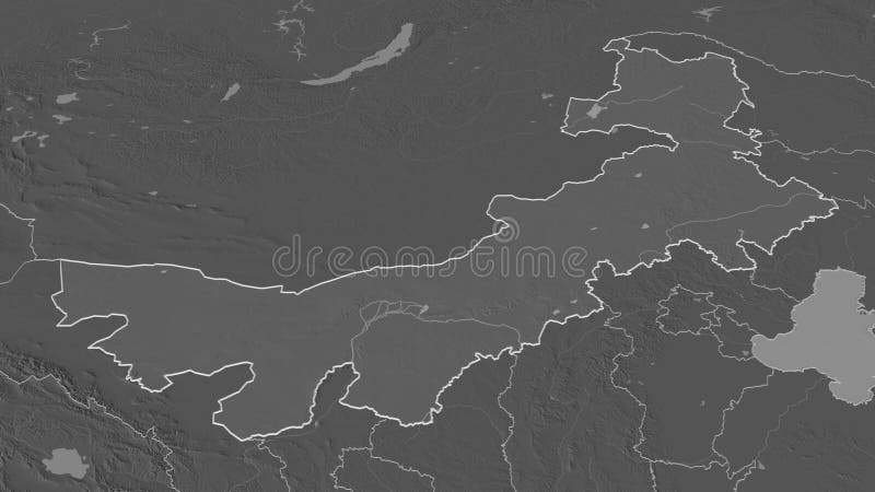 Nei Mongol, China - outlined. Bilevel vector illustration