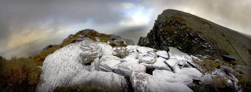 Neige de Stirlings panoramique photographie stock Neige de Stirlings panoramique photographie stock