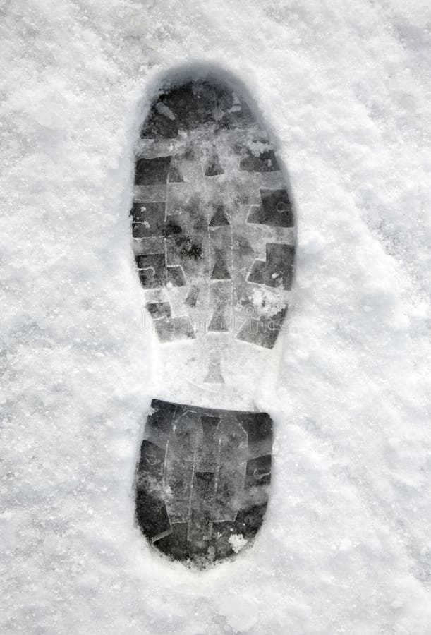 neige proche d'empreinte de pas vers le haut images stock neige proche d'empreinte de pas vers le haut images stock