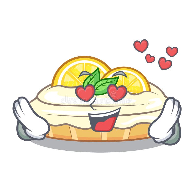 Nel pezzo del fumetto di amore di crostata al limone meringato squisita illustrazione vettoriale