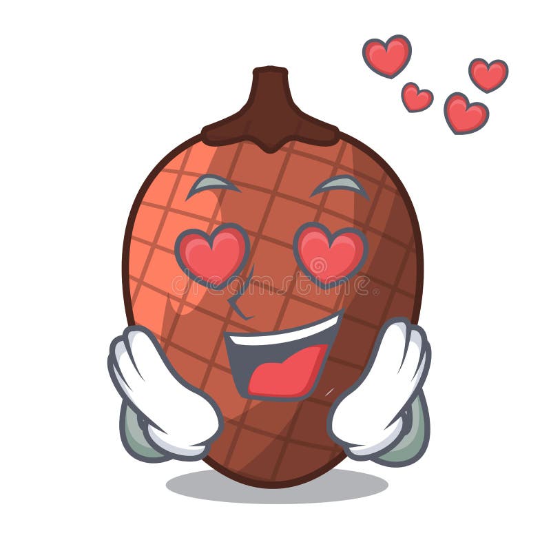 Nella mascotte di amore il fumetto della palma del moriche fruttifica illustrazione vettoriale Nella mascotte di amore il fumetto della palma del moriche fruttifica illustrazione vettoriale
