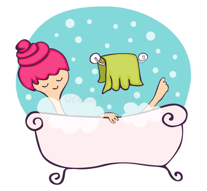 Nella vasca da bagno illustrazione vettoriale ...