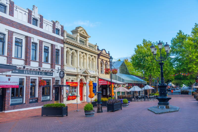 NELSON, NEW ZEALAND, FEBRUARY 5, 2020: Trafalgar Street in the Center ...