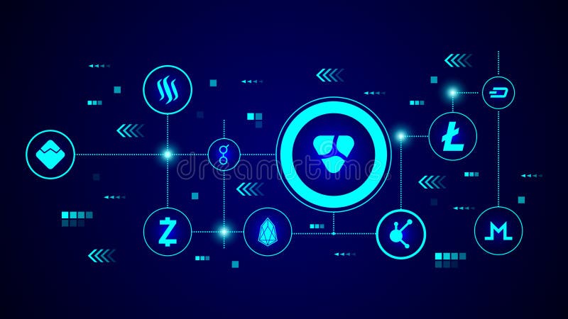 Nem muntstukpictogram Van crypto reeks vector illustratie Nem muntstukpictogram Van crypto reeks vector illustratie