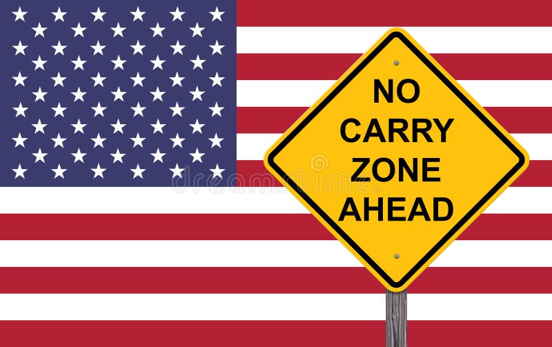 Nenhum Carry Zone Ahead - sinal do cuidado ilustração do vetor Nenhum Carry Zone Ahead - sinal do cuidado ilustração do vetor