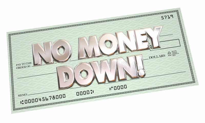 No Money Down Payment Financing Borrow Cash Money 3d Words. No Money Down Payment Financing Borrow Cash Money 3d Words