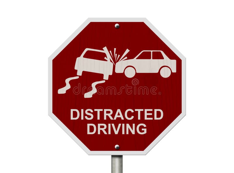 Sinal de Não Conduzir Distraidamente ilustração stock
