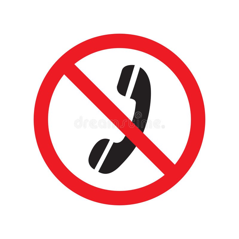 Nenhum ícone do sinal do telefone em um fundo branco Ilustração do vetor ilustração stock Nenhum ícone do sinal do telefone em um fundo branco Ilustração do vetor ilustração stock