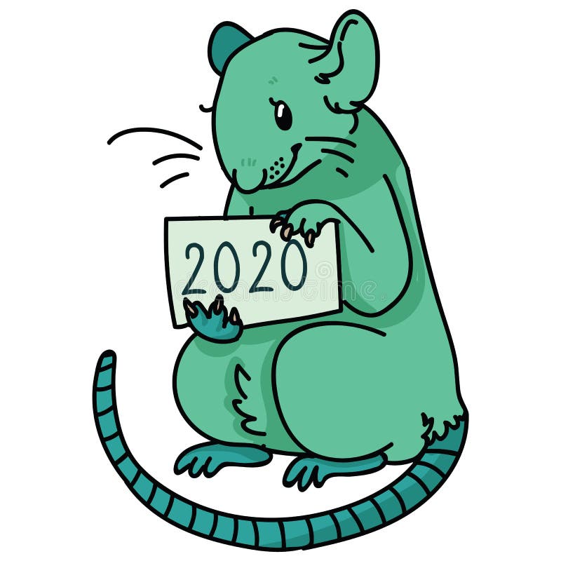 Neo mint green 2020 rat vector illustration. Chinese happy new year clipart royalty free illustration Neo mint green 2020 rat vector illustration. Chinese happy new year clipart royalty free illustration