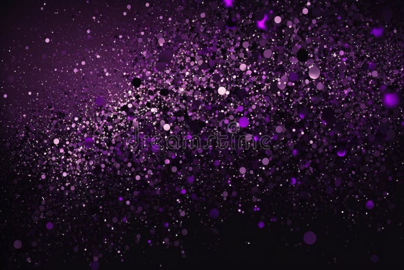 Neon Abstract Background with Small Flying Purple Confetti, Generative
