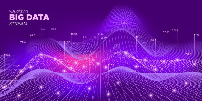 Neon Analysis Vector. Matrix Visualization. Big royalty free illustration