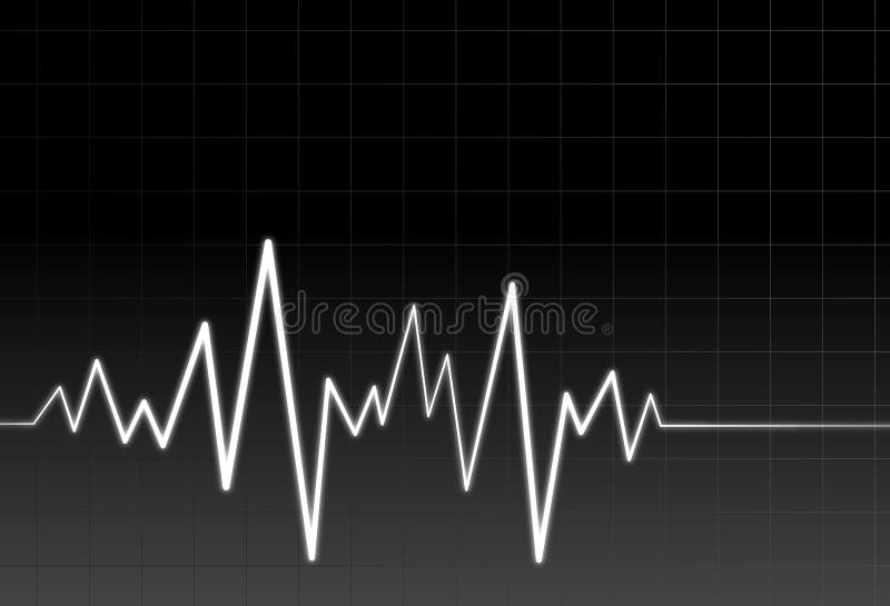 Neon audio or pulse wave stock illustration