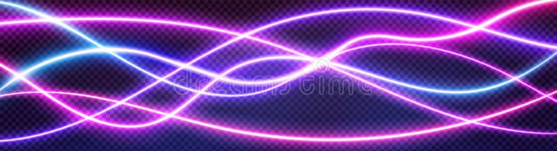 Neon audio voice frequency wave and abstract light royalty free illustration