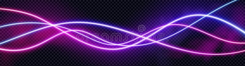 Neon audio voice frequency wave and abstract light royalty free illustration