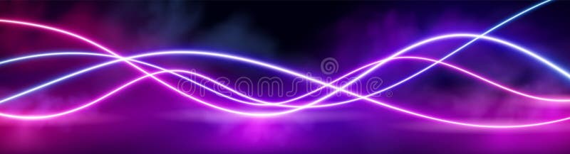 Neon audio voice frequency wave and abstract light royalty free illustration