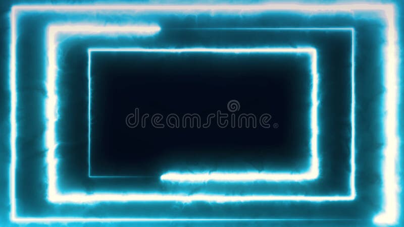 Neon background flying through endless glowing rotating neon rectangle creating a tunnel, blue red pink violet spectrum stock illustration