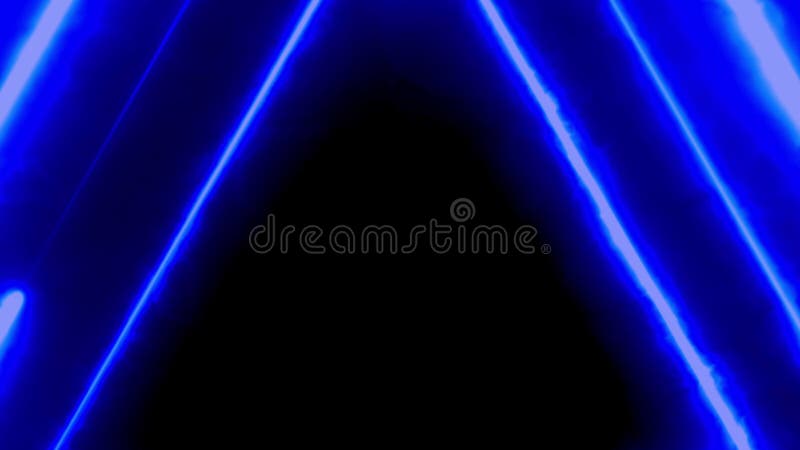 Neon bakcground flying through edless glowing rotating neon triangles creating a tunnel, blue red pink violet spectrum stock illustration