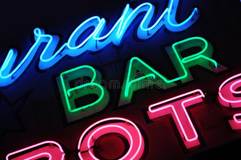 Red neon bar sign stock photo. Image of horizontal, place 349942