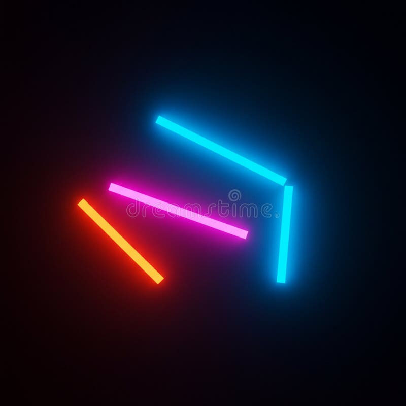 Neon bars create a mesmerizing display against a dark background. royalty free illustration