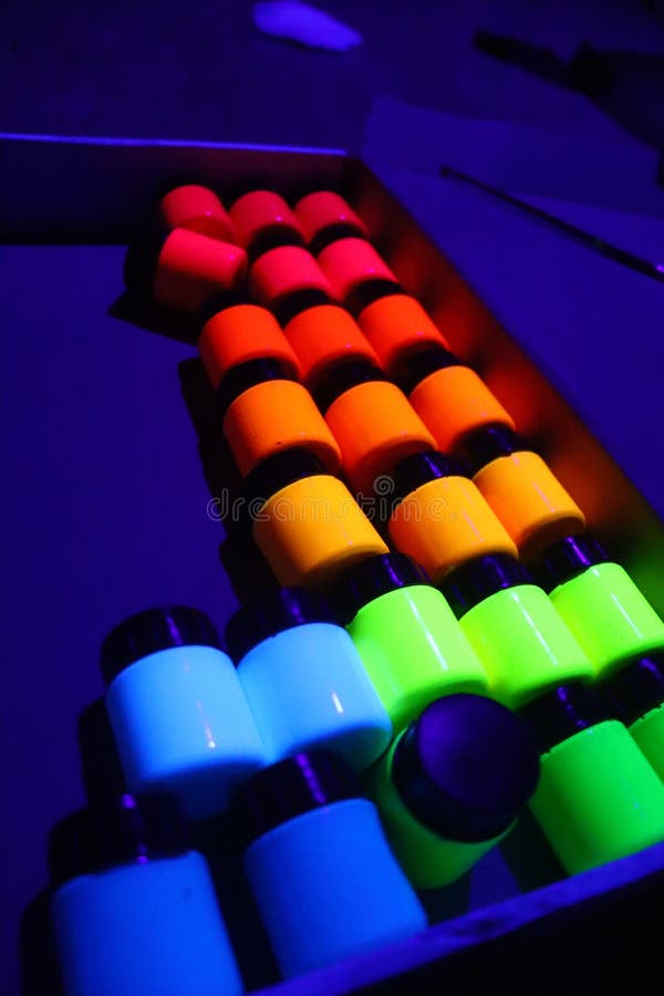 Neon Black Light Colors for Neon Art and Painting Stock Photo Image