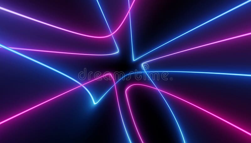 Neon blau rosa abstrakte futuristische Galaxie ultraviolette kurvige dna neuron Linien Laser wissenschaftliche Sci-Fi hohe Auflös