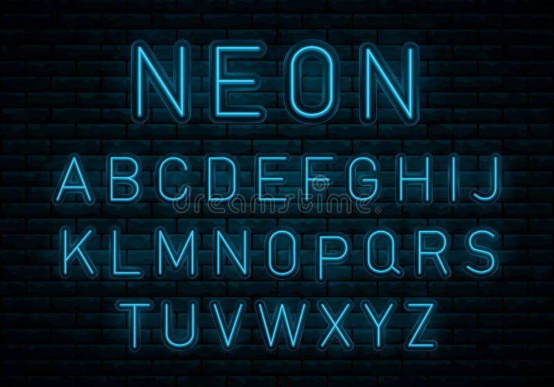 Neon blauwe doopvont stock illustratie Neon blauwe doopvont stock illustratie