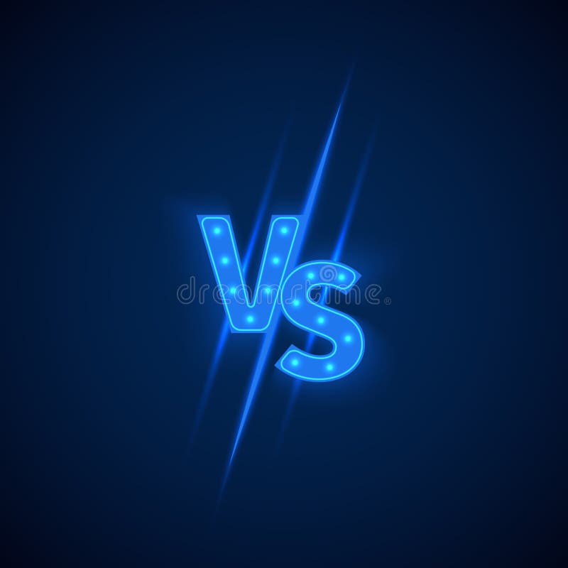 Neon blu contro il logo contro le lettere per gli sport e la concorrenza di lotta Simbolo di vettore royalty illustrazione gratis Neon blu contro il logo contro le lettere per gli sport e la concorrenza di lotta Simbolo di vettore royalty illustrazione gratis