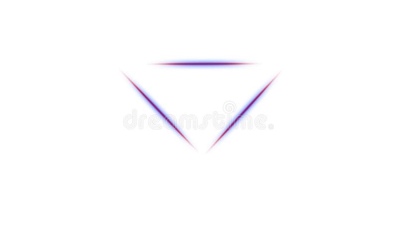 Neon Blue and Red Glowing Inverted Triangle stock illustration