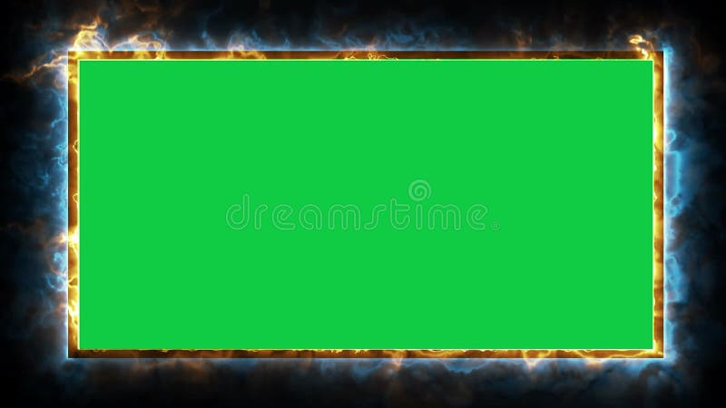 Neon border frame, blue green glowing border, rectangle, square, frame, black screen frame stock illustration