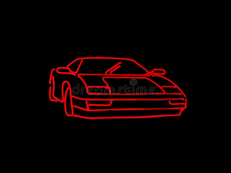 Neon Car stock image. Image of advertisement, bright 14101741