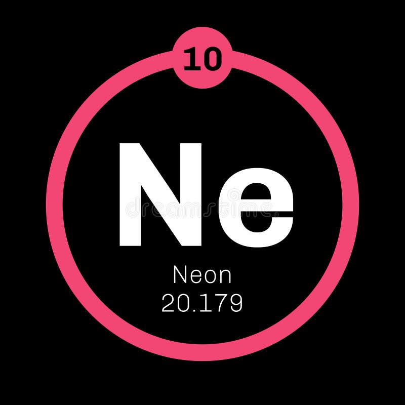 Neon Ne Chemical Element Sign With Atomic Number And Atomic Weight