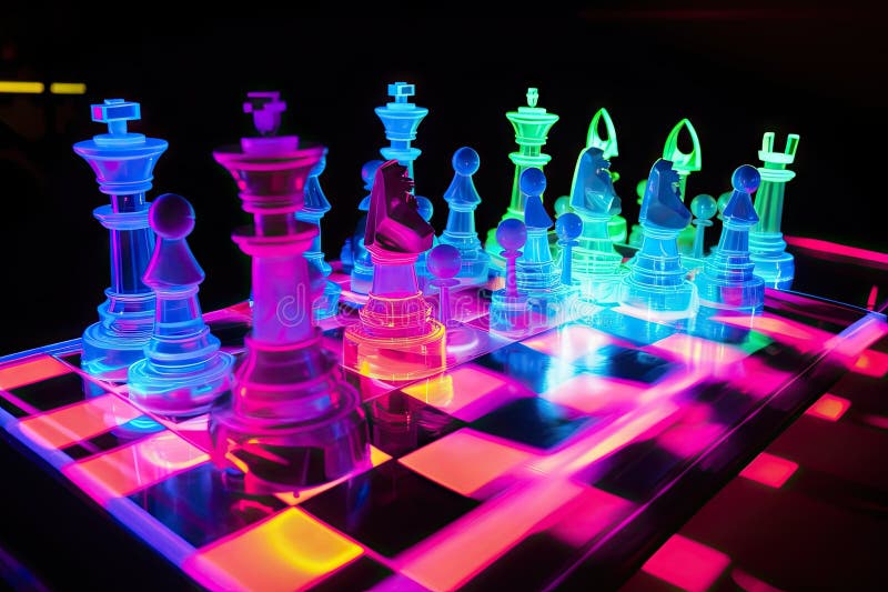 Download wallpapers 3d chess, neon light, 3d chessboard, blue light, 3d  shapes for desktop free. Pictures for desktop free