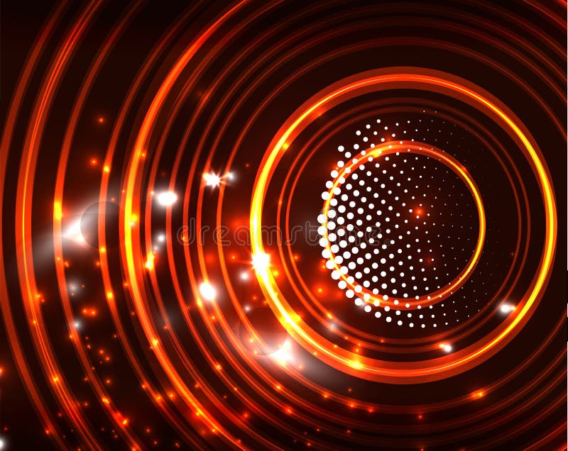 Neon circles abstract background vector illustration Neon circles abstract background vector illustration