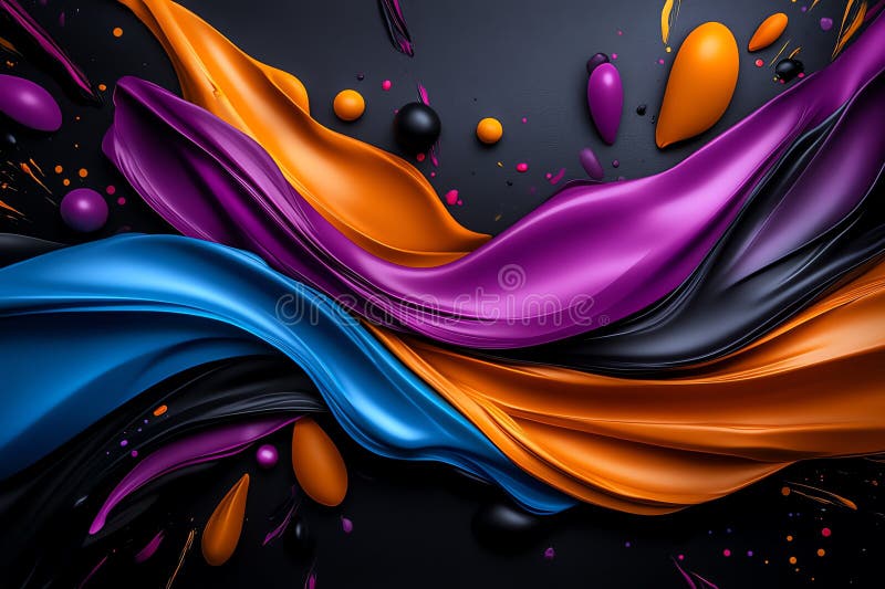Neon color abstract art with bold and expressive shapes, illustrated in a scene where abstract art features bold, expressive vector illustration