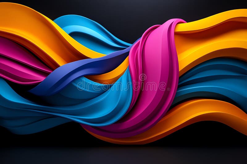 Neon color abstract art with bold and expressive shapes, illustrated in a scene where abstract art features bold, expressive vector illustration