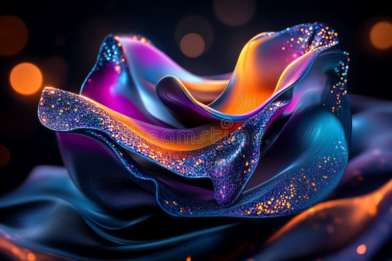 Neon color abstract art with fluid and dynamic shapes, captured in a photo where abstract art features neon-colored fluid shapes vector illustration