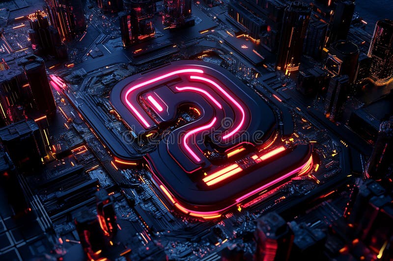 Neon color graphic design with futuristic typography, depicted in an artwork where neon colors are used in bold, futuristic royalty free illustration