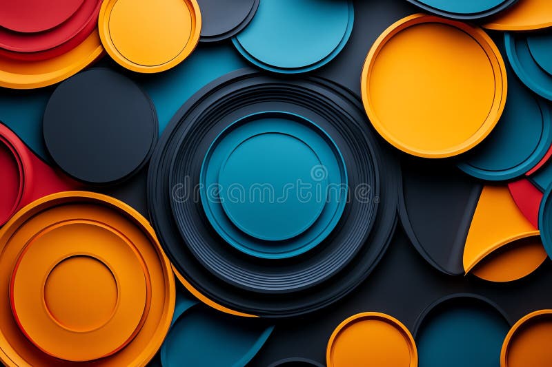 Neon color patterns with geometric shapes and gradients, illustrated in a scene where patterns feature neon-colored geometric royalty free illustration