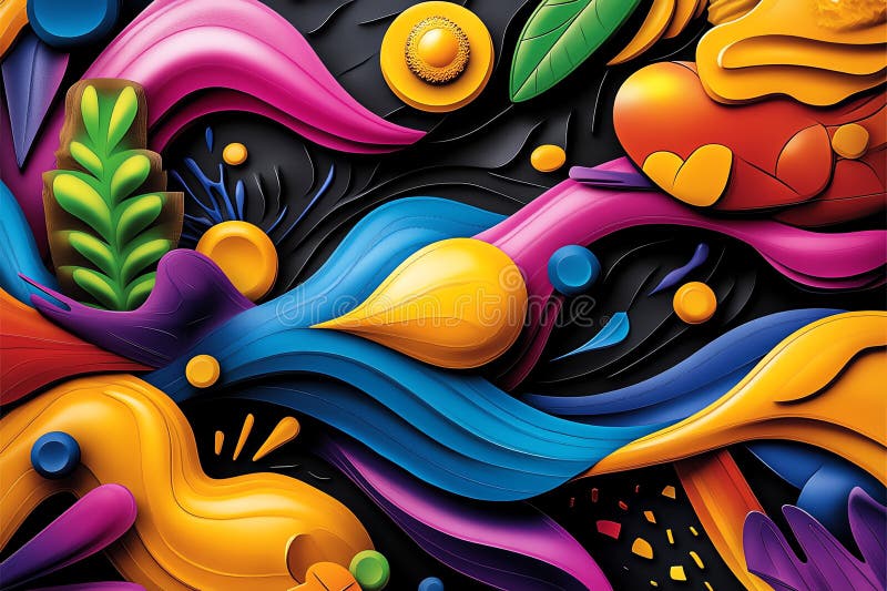 Neon color pop art with vibrant and expressive shapes, illustrated in a scene where pop art features neon-colored abstract shapes royalty free illustration