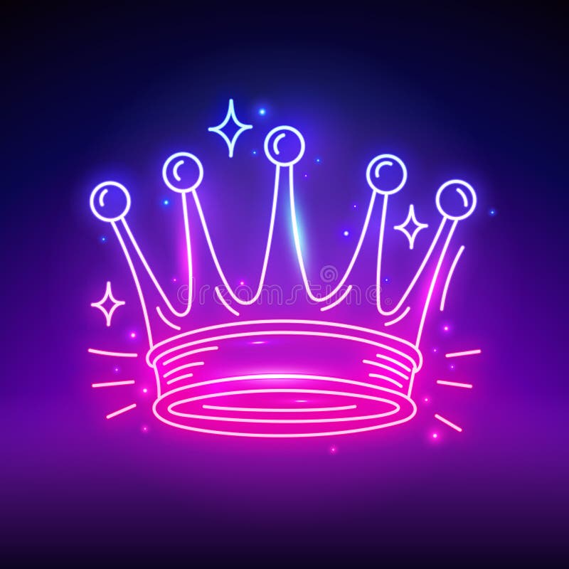 Neon Crown Sign with Flavis ilustracja wektor
