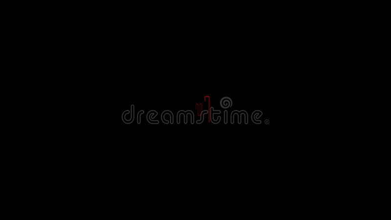 Neon Cube. 3D animation. Animated neon cube. royalty free illustration